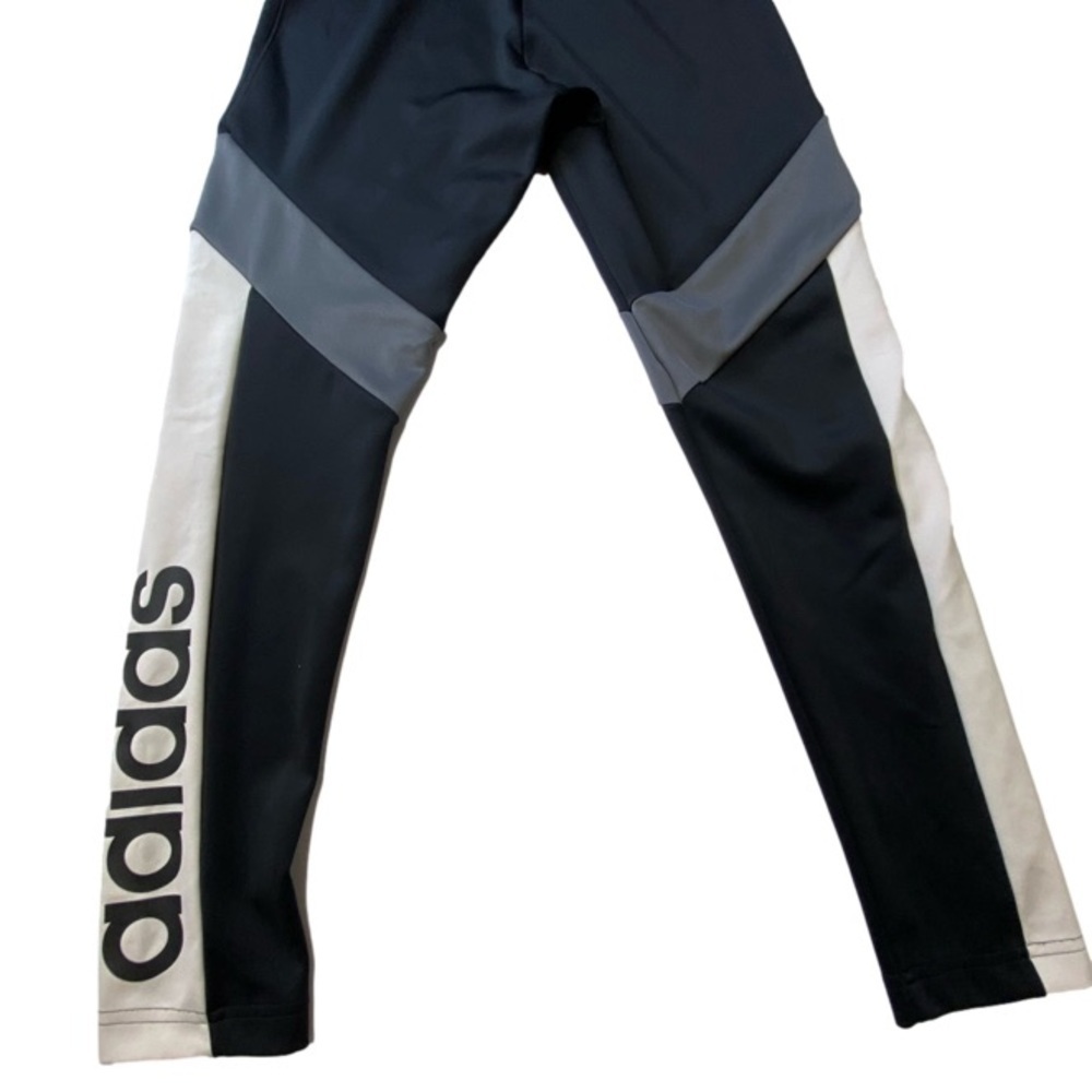 EUC Adidas Aeroready Colourblock Leggings Black White Grey Size Small Women’s
